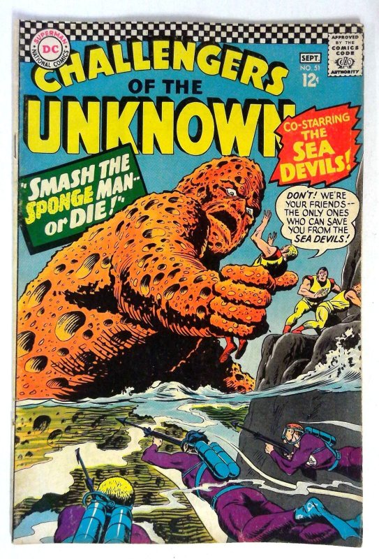 Challengers #51 Sea Devils Sponge Man DC (1966) VG