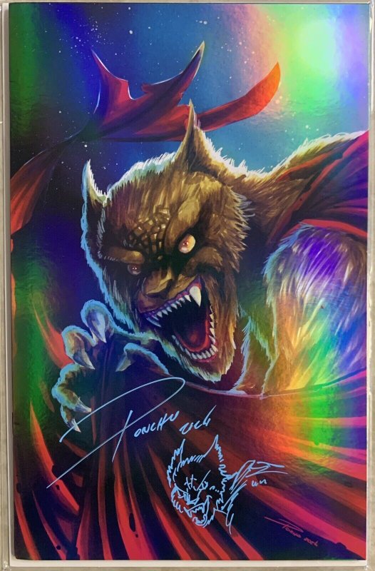 PONCHO WEREWOLF FOIL VIRGIN COVER | ART SAMPLER | SIGNED WITH REMARK | RARE