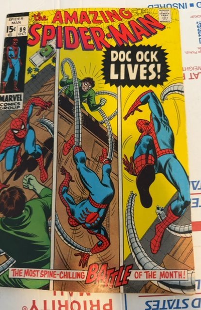 The Amazing Spider-Man #89 (1970)Doc Ock lives on -tanning/foxxing