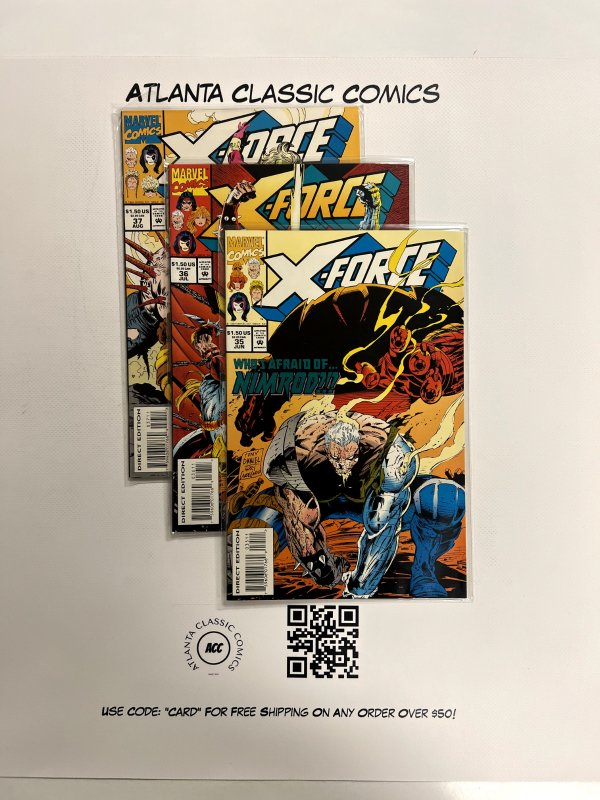 3 X-Force Marvel Comic Books #35 36 37  Thor Avengers Defenders X-Men 57 JS5