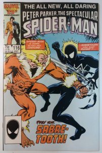 The Spectacular Spider-Man #116 (9.0, 1986) 1st full App of the Foreigner