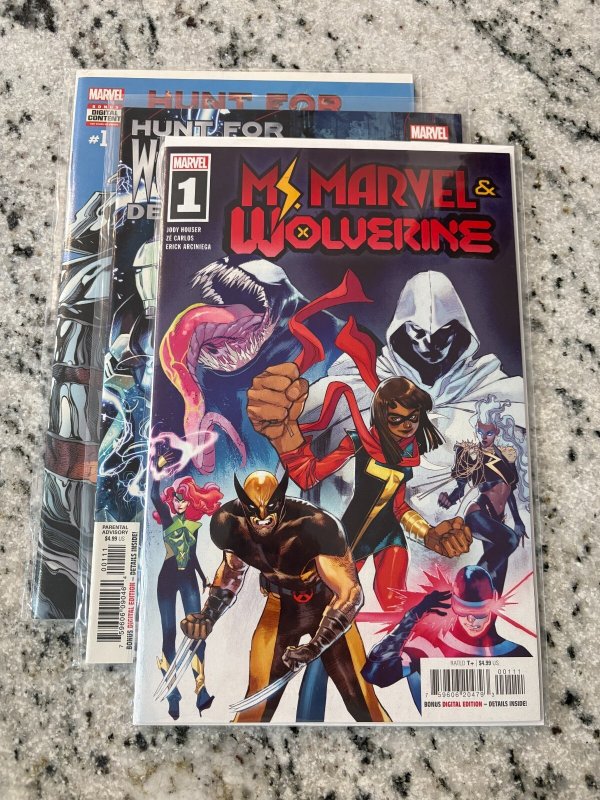 Lot Of 3 Marvel Comics # 1 NM Ms. Marvel Wolverine Hunt For Dead Ends 16 J435