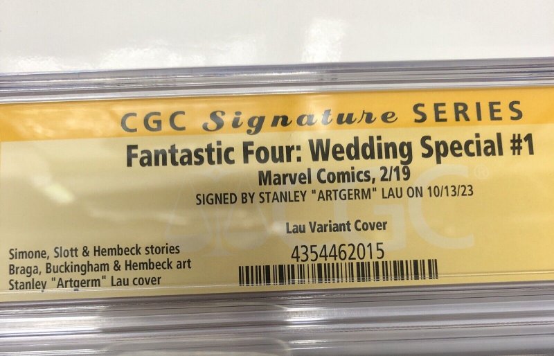Fantastic Four : Wedding Special (2019) #1 (CGC 9.8 SS) Signed Stanley