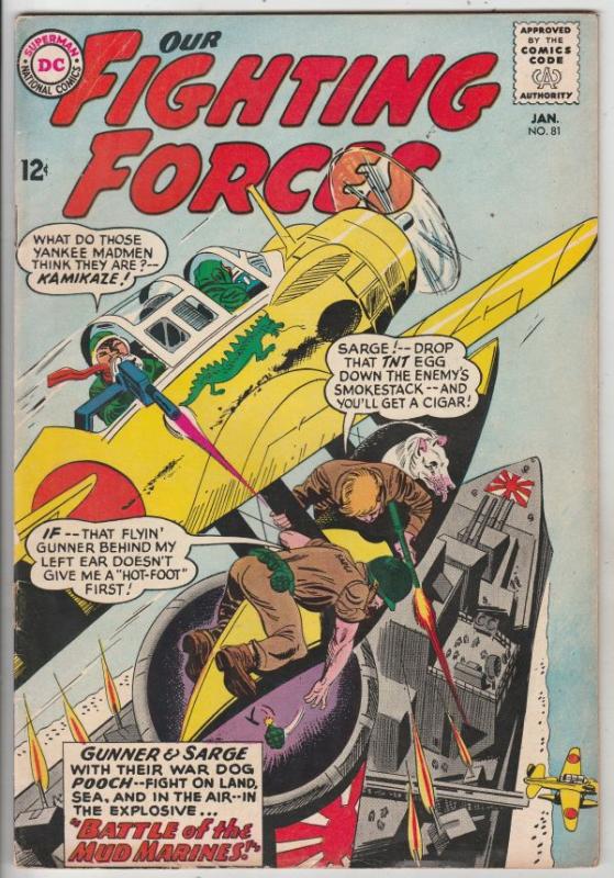 Our Fighting Forces #81 (Jan-64) FN/VF Mid-High-Grade Gunner and Sarge, Pooch