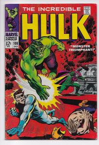 Incredible Hulk #108 - Nick Fury / Mandarin (Marvel, 1968) FN-