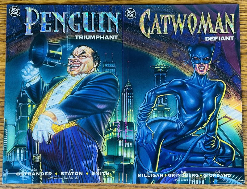 LOT OF 2 PENGUIN TRIUMPHANT & CATWOMAN DEFIANT DC COMICS 1992 DC Comics Batman