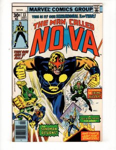 Nova #13 (1977) THE SANDMAN RETURNS! Bronze MARVEL / ID#339
