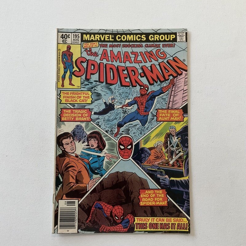 Amazing Spider-Man 195 Fine+ Fn+ 6.5 2nd Black Cat Marvel 1978