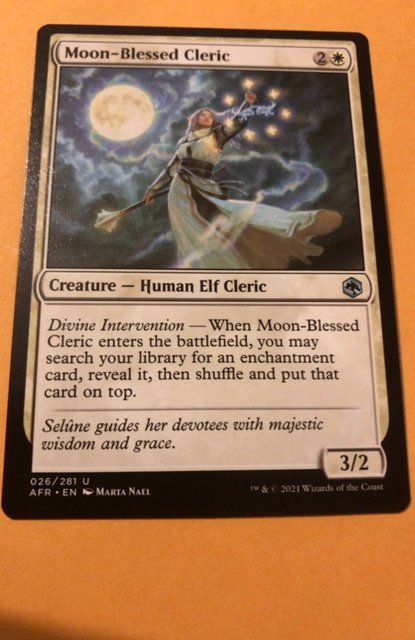 MOON BLESSED CLERIC : Magic the Gathering MtG / Adventures in Forgotten Realms