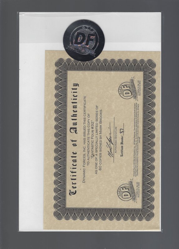 Fantastic Four #32 #37/50 Signed by Mark Brooks