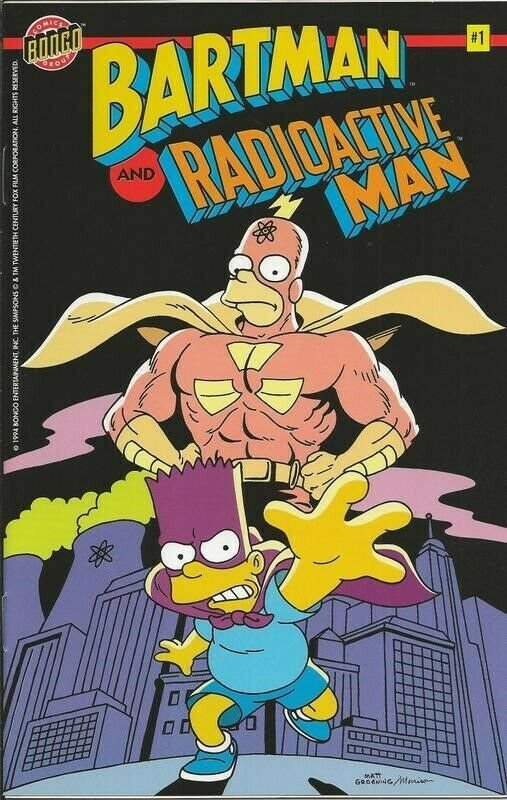Bartman Simpson + Radioactive Man #1 ORIGINAL Vintage 1994 Bongo Comics Hero