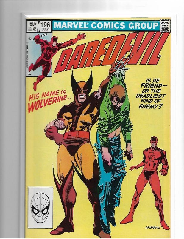 DAREDEVIL #196 - VF/NM to NM- 1ST DARK WIND - WOLVERINE - BRONZE AGE KEY