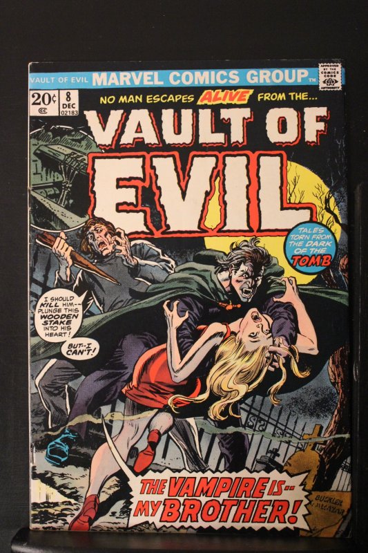 Vault of Evil #8 1973 High-Grade VF/NM Vampire is my brother! Oregon CERTIFICATE