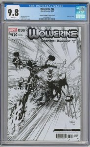 Leinil Yu 2nd Print 1:25 Sketch B&W Variant 1st Hellverine CGC 9.8