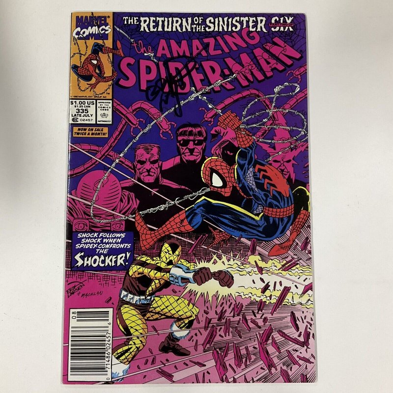 Amazing Spider-Man 335 Newsstand 1990 Signed Erik Larsen Marvel NM- near mint-