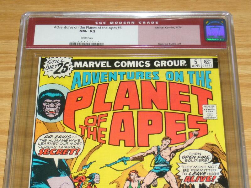 Adventures on the Planet of the Apes #5 CGC 9.2 red label - white pages 1976