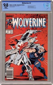 Wolverine 2 Marvel 1988 CBCS 9.8 Rare In Grade Newsstand Edition