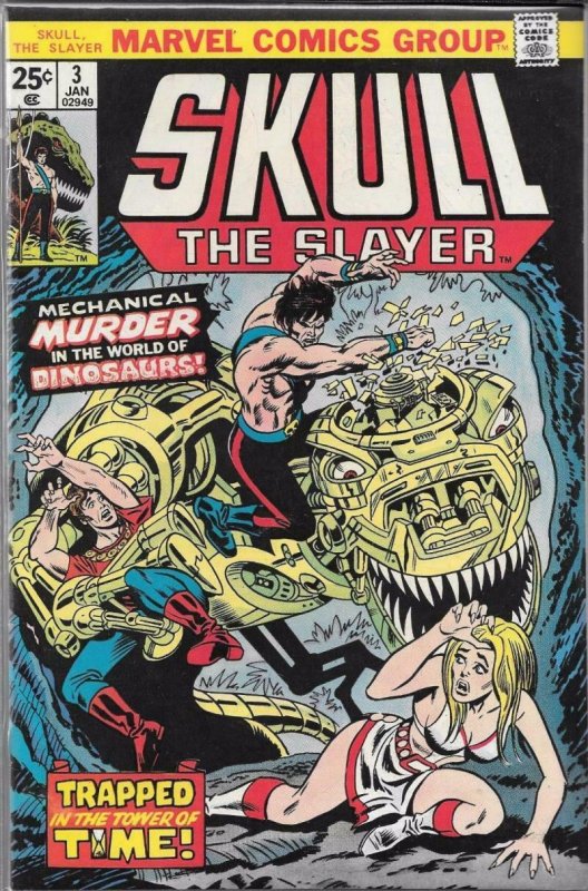 SKULL the SLAYER #3, VF/NM, 1975 1976, Dinosaurs, more Marvel in store