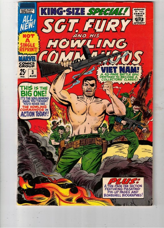 Sgt. Fury Annual #3 (1967) 3rd annual key PRICE DROP $28.00 FN/VF Jack Kirby Art