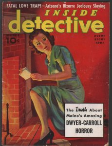 Inside Detective 11/1938-violent pulp crime-Good Girl Art-Albert Fisher-VG