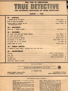 True Detective Magazine August 1963- DL Champion
