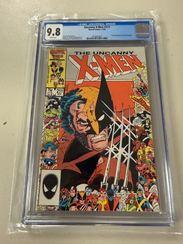 Uncanny X-Men # 211 CGC Graded 9.8 Marvel Comic Book 1986 Wolverine Romita JH34