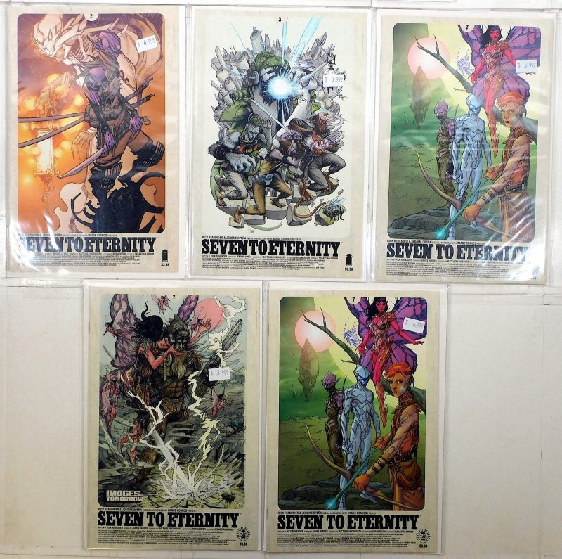 Seven To Eternity Lot 5 #2 B, 3 B, 7 B x2, 7 C 2016 Image Var 1st Print Comics