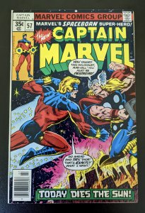 Captain Marvel #57 (1978) NM - Thor Battle Cover!
