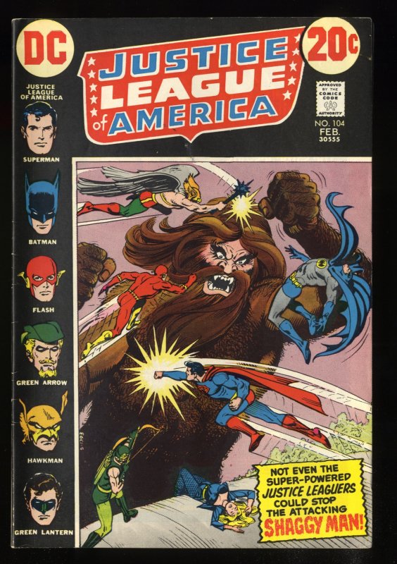 Justice League Of America #104 VF 8.0 White Pages