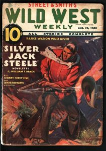 WILD WEST WEEKLY 8/29/1936-WESTERN PULP-SENOR RED MASK VG+