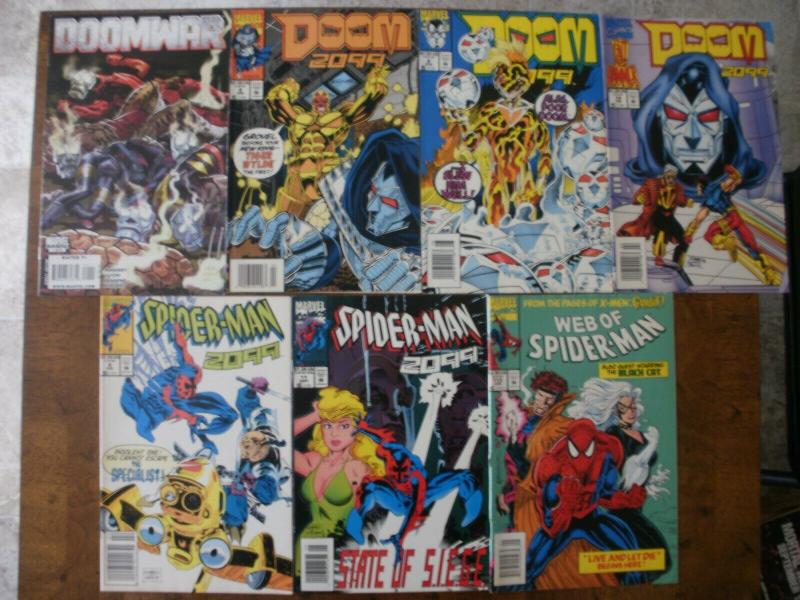 7 MARVEL Comic: DOOMWAR #1 DOOM 2099 #4 8 14 SPIDER-MAN 2099 #4 11 WEB OF #113