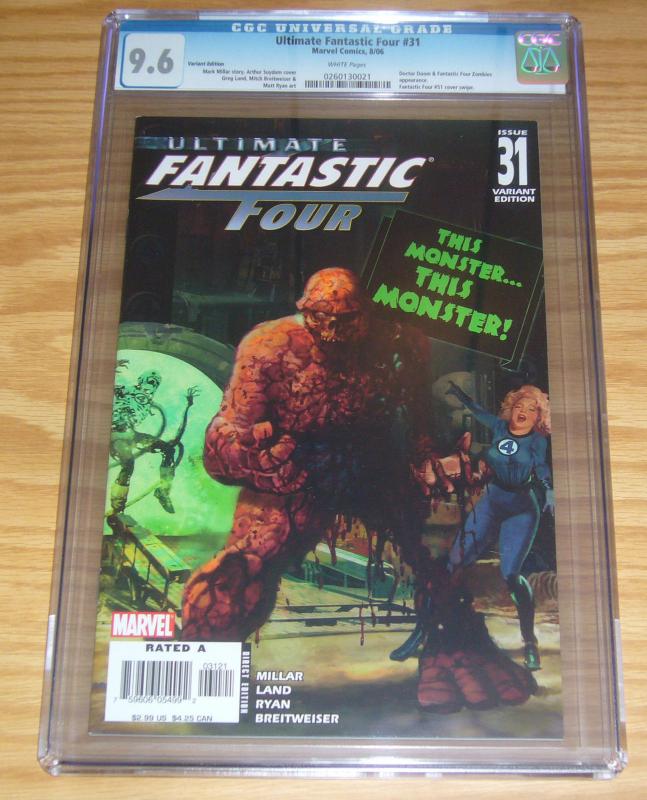 Ultimate Fantastic Four #31 CGC 9.6 arthur suydam marvel zombies variant 2006