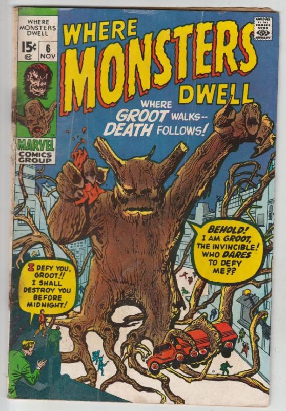 Where Monsters Dwell #6 (Nov-70) GD Affordable-Grade Sporr