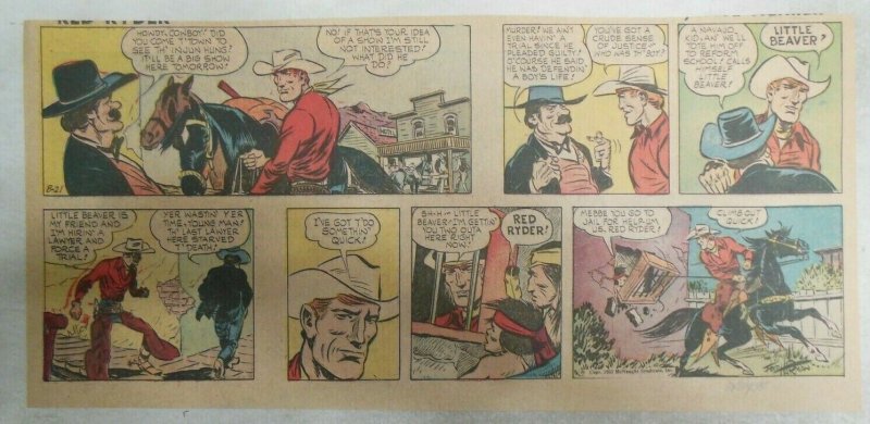 Red Ryder Sunday Page by Fred Harman from 8/21/1955 Third Page Size ! Western