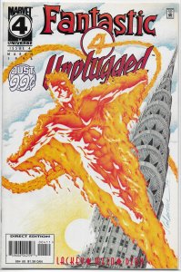 Fantastic Four Unplugged # 4 FN (1995) Human Torch, Melo, Calafiore cover