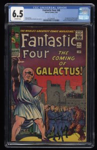 Fantastic Four #48 CGC FN+ 6.5 Off White 1st Galactus Silver Surfer!