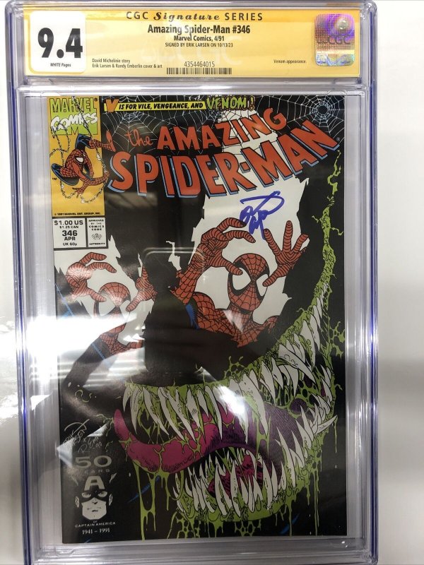 Amazing Spider-Man (1991) #346 (CGC 9.4 SS) Signed Erik Larsen • Marvel Comics