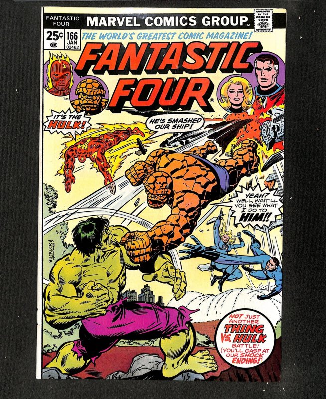 Fantastic Four #166 Hulk Vs. Thing!