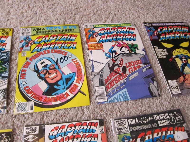 Captain America #248-250 #252 256 257 + Fine (6.0) 15 book lot (551J)