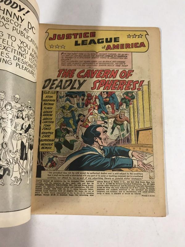 Justice League Of America 16 3.0 Gd/vg Good / Very Good Dc Silver Age