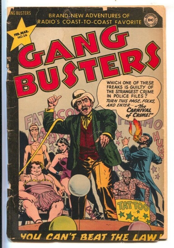 Gang Busters #26 1952-DC-Freak show cover & story-Carnival of Crime-G-