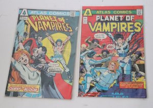 1975 Atlas Planet of Vampires #2 & 3 Lot of 2 Quest of Blood Bronze Age