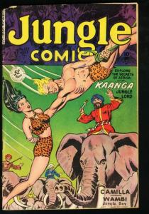 JUNGLE COMICS #127 FICTION HOUSE-KAANGA-1950-SPICY VG