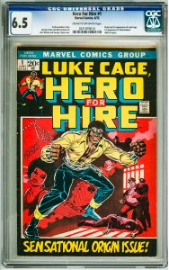 Hero For Hire #1 CGC 6.5! 1st Appearance of Luke Cage!