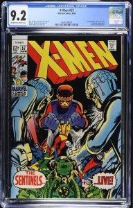 (1969) X-MEN #57 CGC 9.2 OW/WP! 1st Larry Trask! Neal Adams Art!