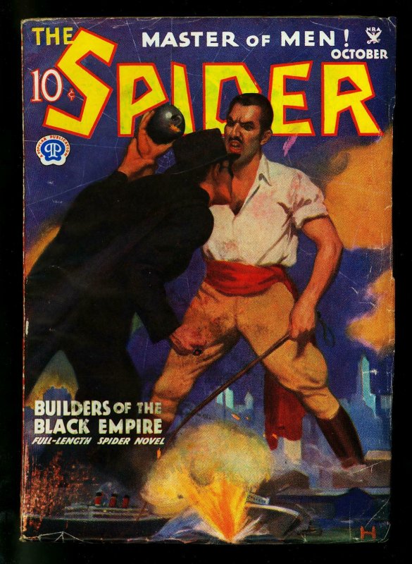 The Spider Pulp October 1934- Builders of Black Empire- John Howitt- VG+