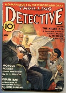 Thrilling Detective Pulp 11/1937- Asian menace cover FN-