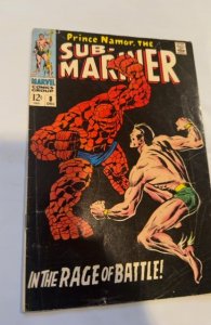 Sub-Mariner #8 (1968)Namor vs the Thing -light cover/Spine crease