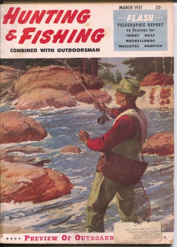 Hunting and Fishing 3/1951-Dick Strayer cover art-pix-info-ads-VG- | Comic  Collectibles - Magazines