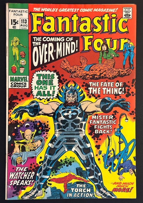 Fantastic Four #113 (1971) VF 1st App Overmind KEY - Buscema Art
